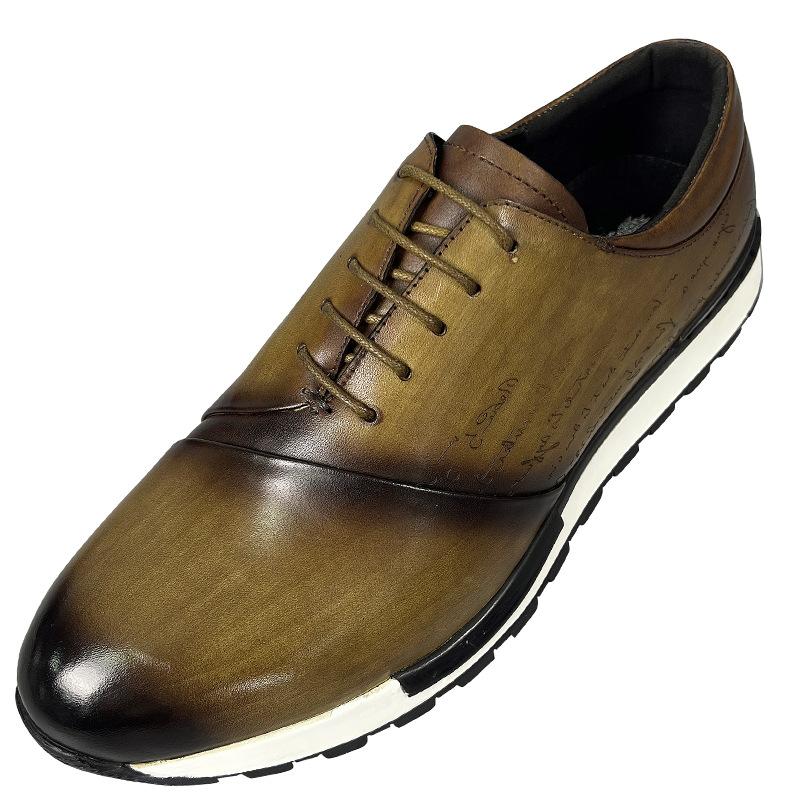 Роскошные дизайнерские мужские кроссовки из натуральной кожи с лазерной гравировкой букв на шнуровке, броги, оксфорды, повседневная городская модная обувь для мужчин