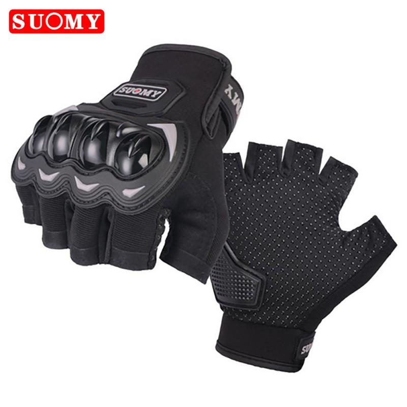 Mens Half-Finger Motorcycle Gloves Breathable Riding Protective Gear Motorbike Cycling