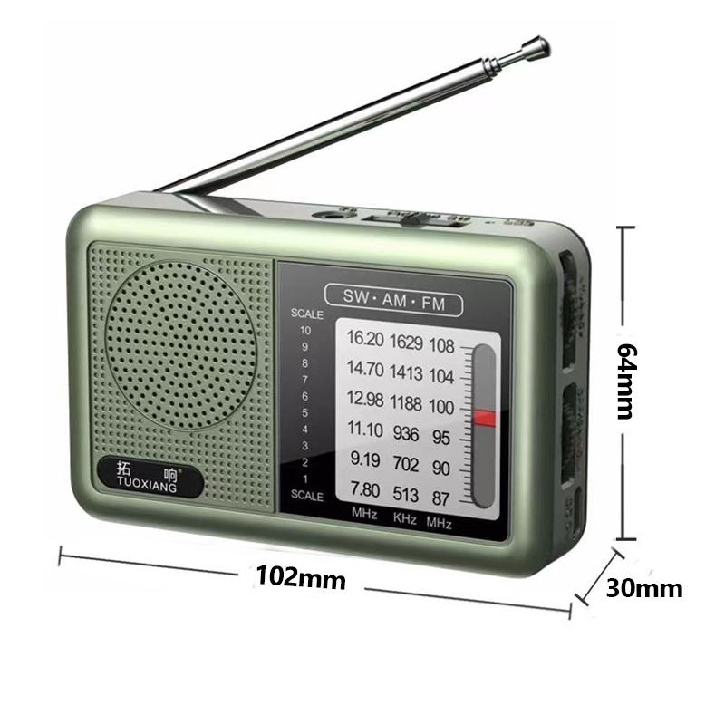Mini Portable FM AM SW Radio High Sensitivity DSP Chip Radios Receiver Built-in Loud Volume Speaker Support 3.5mm Headphones