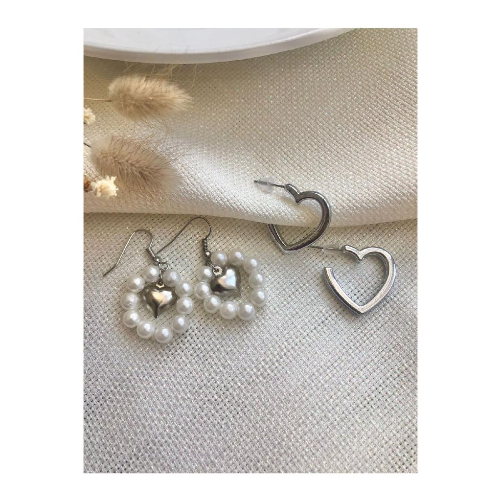 Женские серебряные серьги-сердечки, бижутерные серьги, серьги-сердечки