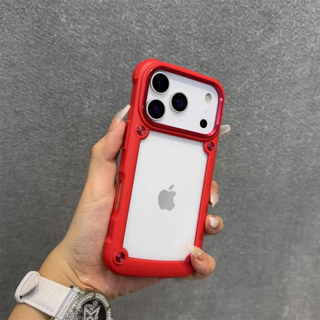 Shockproof armor Clear Acrylic Phone Case For iPhone 17 16 15 14 13 12 11 Pro Max Plus XR XS X Bumper Hard Cover Funda