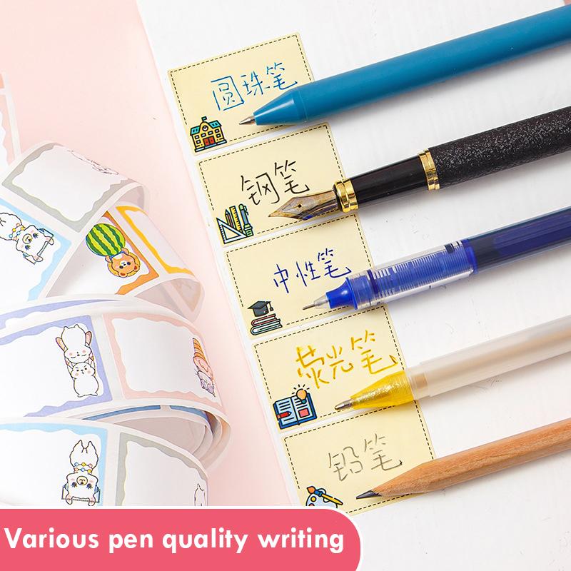 350 Sheets/Roll Cartoon Name Stickers Water Cup Stickers Waterproof Classification Labels Sticky Note Stickers Stationery