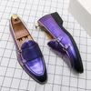 Британские Модные Мужские Туфли с Заостренным Носком Фиолетово-Зеленые Монки Лакированная Кожа Трендсеттер Свадебное Платье Выпускной Вечер Формальная Обувь