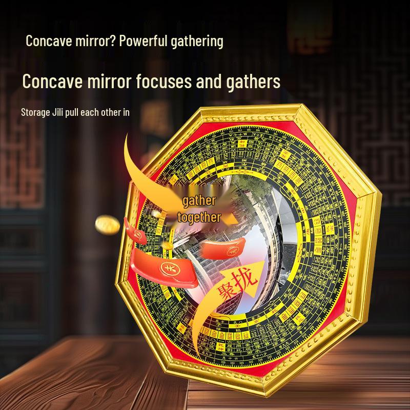 Pure Copper Bagua Convex Mirror for Home & Shop Décor