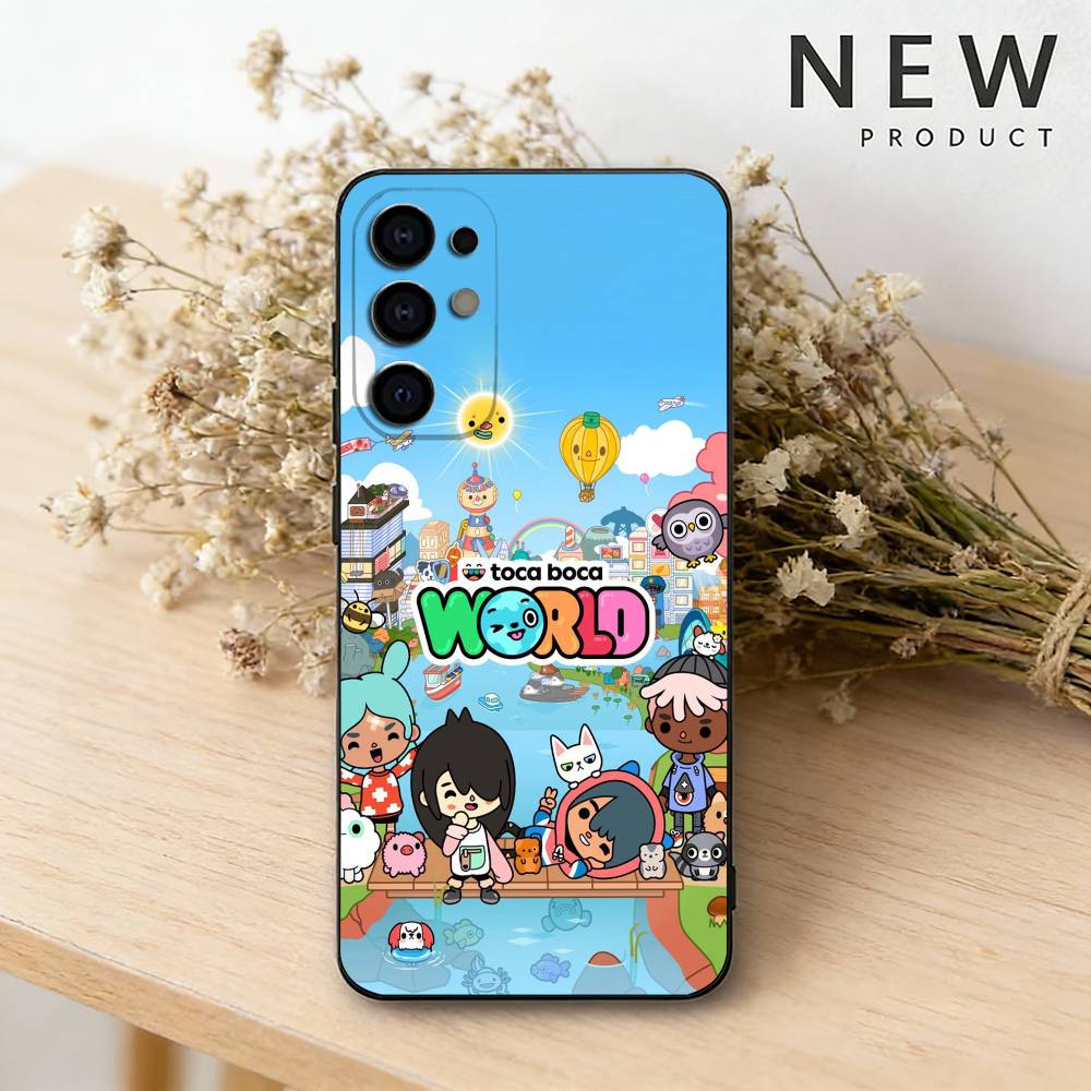 Game T-Toca Life World Phone Case For Samsung S26,25,24,23,22,30,21,10,9,Ultra,Plus,Lite Black Soft Case