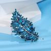 Creative Shining Rhinestones Lapel Shape Pin Brooch Clothes Leaves Shawl Hat Badge Accessories Party