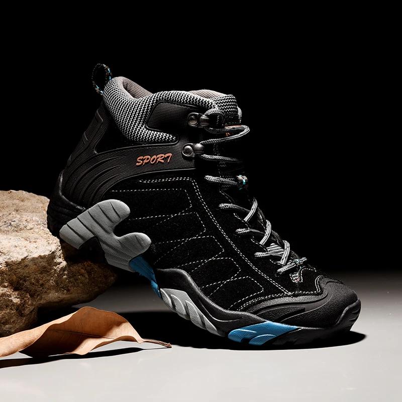 Теплые зимние ботинки для мужчин Снежные ботинки Botas Хлопковые туфли Мягкие Удобные Зимние ботинки Мужские Плюшевый бархат Снежные Мужские Горные ботинки