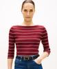 TOMMY HILFIGER Узкая полосатая футболка с вырезом-лодочкой (T22G1Tto050Wt30E3)