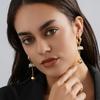 Fashionable Geometric Alloy Earrings For Women In Chic Gold Plated Finish