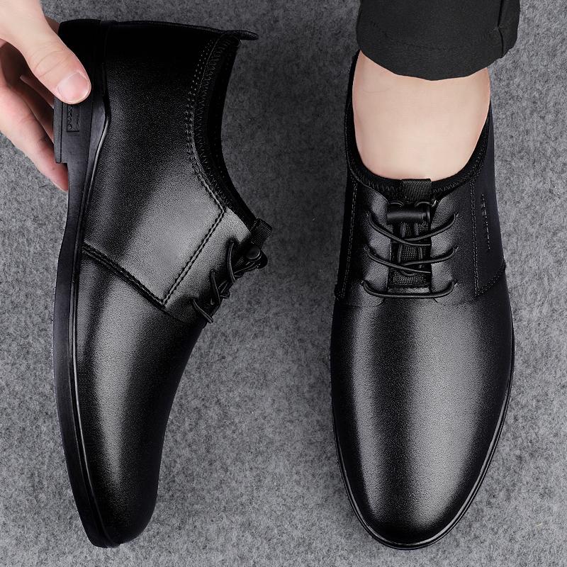 Нескользящая деловая обувь на шнуровке, универсальные туфли-оксфорды, натуральная кожа, мужские деловые туфли, дышащая мужская повседневная обувь