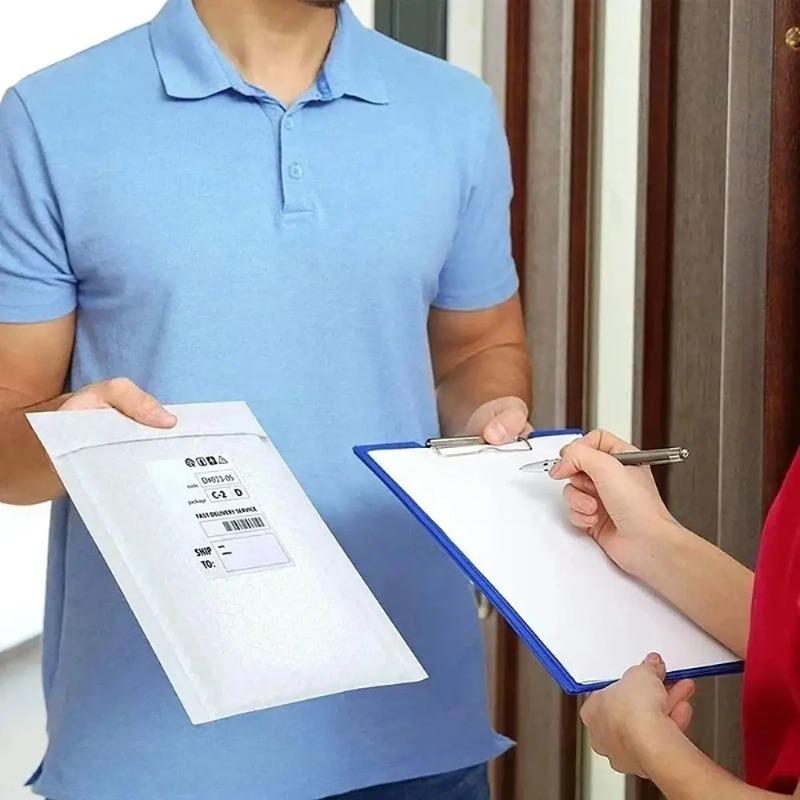 50Pcs Durable Soft Bubble Mailers Pearlescent Film Waterproof Shipping Bags Self Sealing White Foam Envelope Packaging Bag