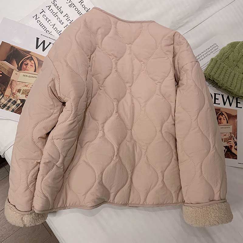 Пальто для женщин Хлопок Зимнее Утепленное Повседневное Оверсайз Двухслойная Ветровка