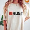 Rust Видеоигра Футболка Унисекс Потертый Логотип Одежда для Выживания Футболка Одежда Графическая Футболка с Коротким Рукавом Унисекс Женская Все Сезоны