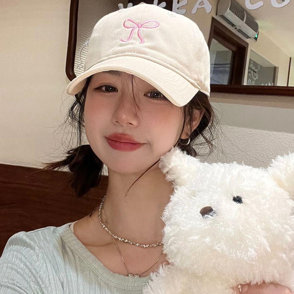 Embroidery Embroidery Bow Baseball Cap Bowknot Peaked Cap Casual Bowknot Baseball Hat Girl