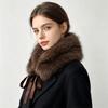 Однотонные женские шарфы с лентами Шарф-снуд Пушистый шарф с меховым воротником Зима