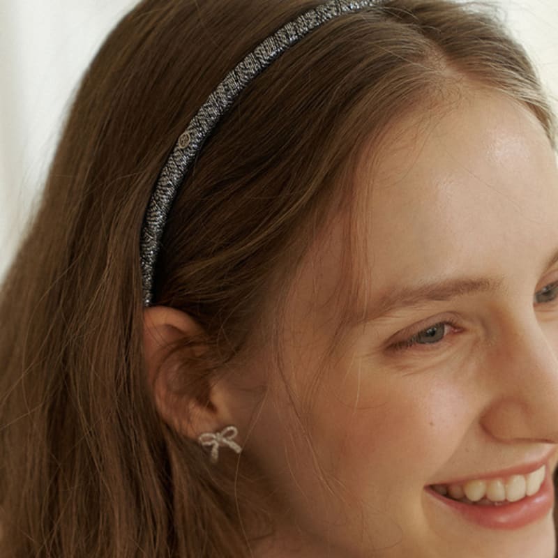 OVLA Металлическая нить серебряная точка тонкая повязка для волос_3 цвета HB004