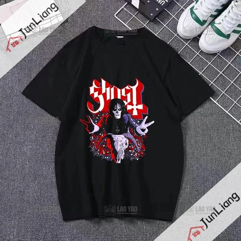 Футболка Ghost Band Unisex's Funny Unisexga Shirt Unisex Japanese Street Casual Unisexga Clothing