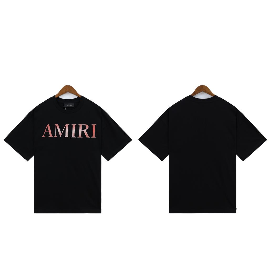 2210 Amiri 2025 Summer New Men's and Women's Loose High Quality Cotton Plus Size T-shirt Couple T-Shirt