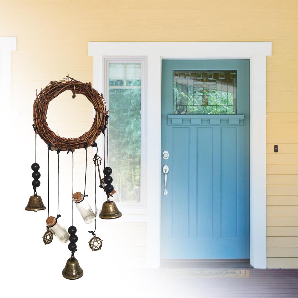 Witch Bell Door Handle Hanger Wiccan Wind Chime Bohemian Home Room Decoration with Protective Features for Indoor Use