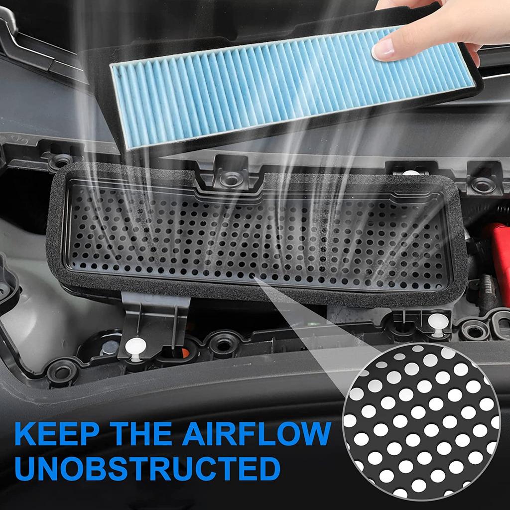 For Tesla Model 3 2021 2022 Car Intake Air Filter Melt Blown Fabric Flow Vent Cover Trim Dust Prevention Intake Cover
