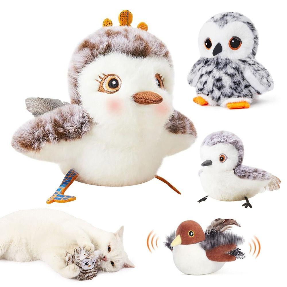 Подвесная интерактивная летающая птица, игрушка для кошек, USB-симуляция питомца, игрушка-сова