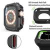 Военный ударопрочный корпус-бампер для Apple Watch Ultra Series 8 7 6 SE 5 Текстура углеродного волокна Металлическая кнопка 49 мм 40 41 44 45 мм