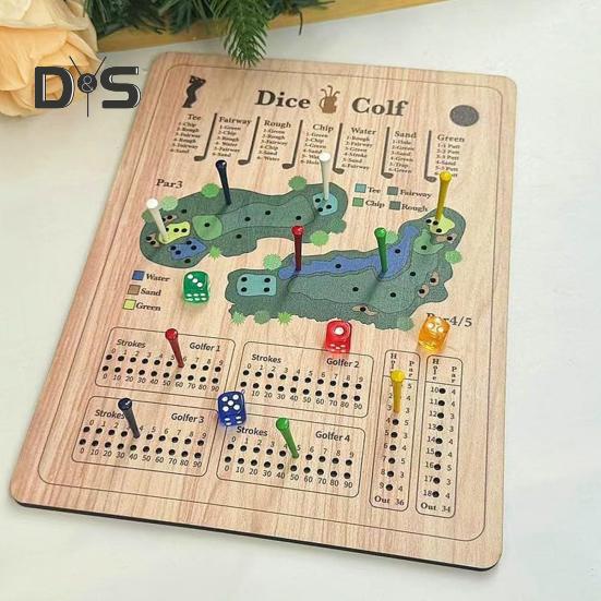 1 набор деревянных игральных костей для гольфа, настольная игра, портативная дорожная доска для подсчета очков, игрушка для детей и взрослых, интерактивная настольная игрушка для гольфа, детская семейная вечеринка, игровые принадлежности