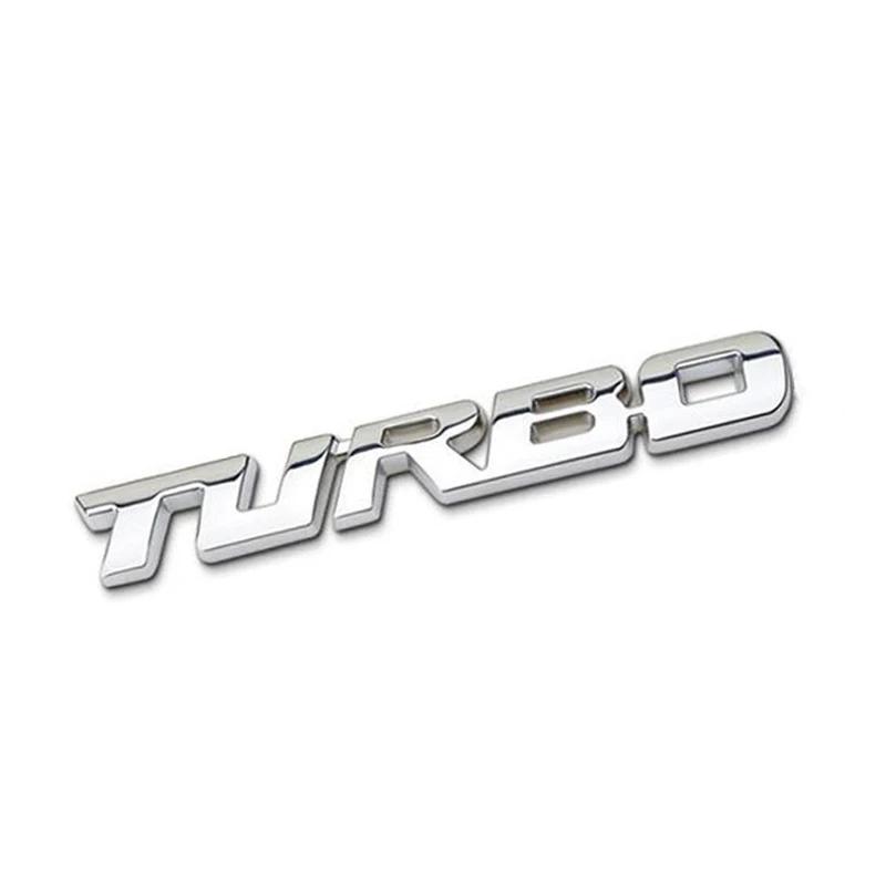 3D Turbocharged Car Sticker Turbo Metal Alloy Badge Rear Side Marking Decorative Modification Accessory for Vehicle