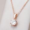 Модное колье с круглым кулоном цвета розового золота для женщин, блестящие белые натуральные цирконы, аксессуары, повседневные изысканные украшения