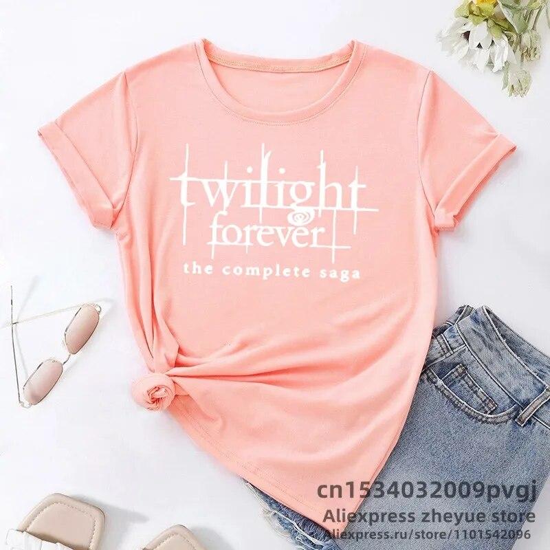 Twilight Forever The Complete Saga T Shirts Women Summer Movies Kristen Stewart Robert Pattinson Tee Shirt Short Sleeve Unisex