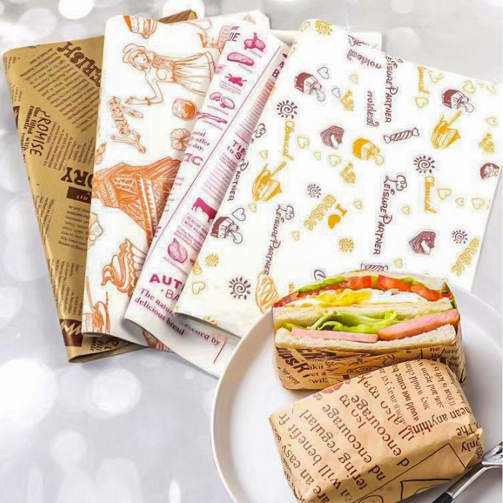 Wax Paper Non-stick Newspaper Style Wax Paper Oil-proof Baking Paper Wrapping Paper Food Packaging