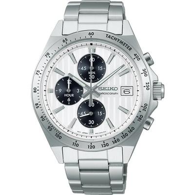 Мужской SBTR039 (SEIKO SELECTION S Series кварцевые часы с металлическим ремешком мужские) Круглые часы из серебристого нержавеющего металла
