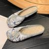 Fashion Summer New Ethnic Style Baotou Slippers Women's Soft Sole Han Element Retro Silk Satin Qipao Ancient Hanfu Shoes Women's Sandals