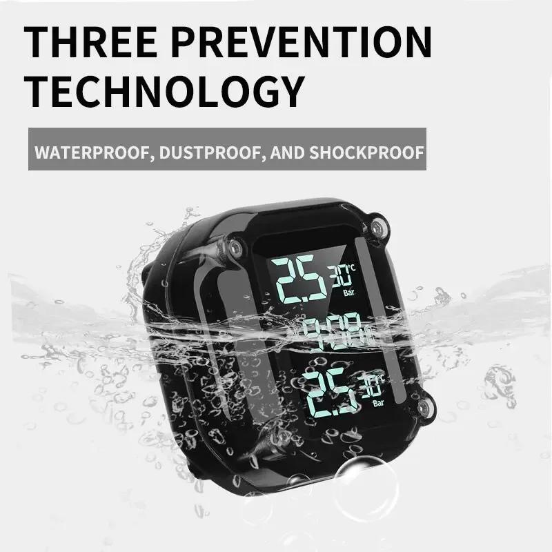 M5 Motorcycle Tire Pressure Monitor – Wireless Digital Display, External Tire Pressure Detector for Motorcycles