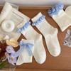 Женские весенне-летние носки-гольфы с кружевом и бантом для балета из чистого хлопка