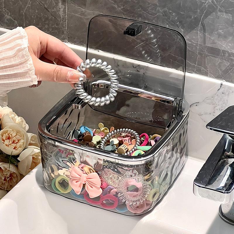 Органайзер для аксессуаров для волос, контейнер для хранения, прозрачный органайзер для резинок для волос, бантов, ватных палочек