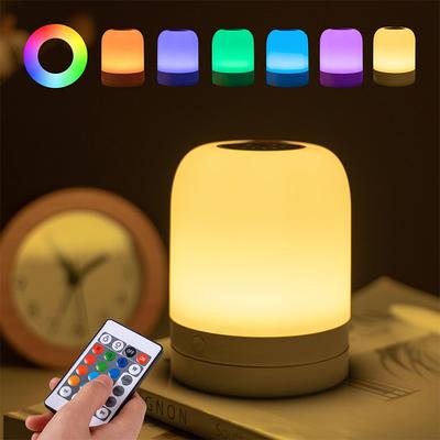 Ночник 16 цветов RGB с регулируемой яркостью, Маленькая лампа, Портативные сенсорные лампы с бесступенчатой регулировкой яркости для спальни, Светодиодные лампы с меняющимися цветами