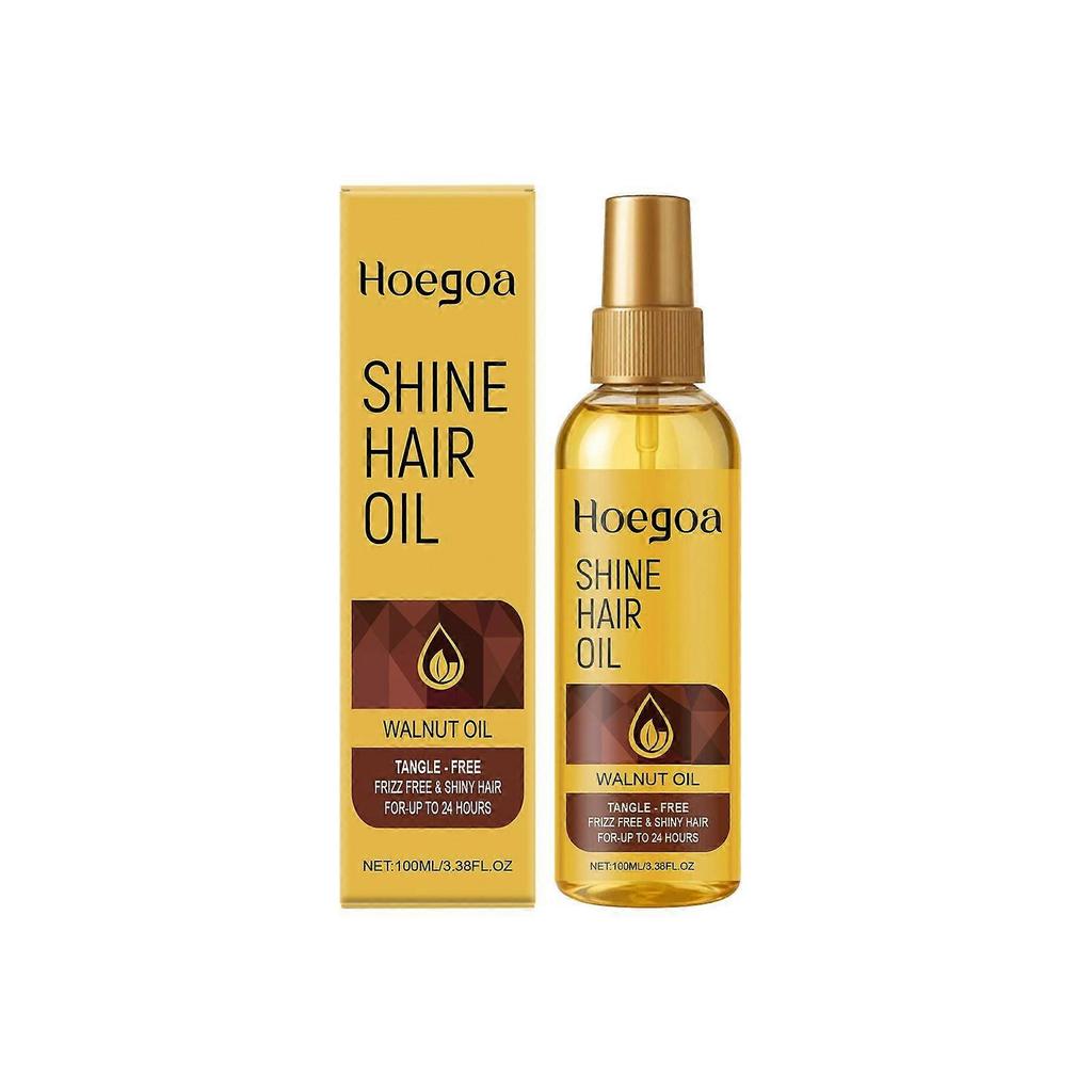 Walnut hair essential oil makes hair smooth and easy to manage, moisturizing dry and frizzy hair, refreshing and non-greasy