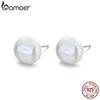 BAMOER 925 Sterling Silver Natural Baroque Freshwater Pearl Stud Earrings for Women Fine Jewelry Korean Ear Studs Dainty Gift