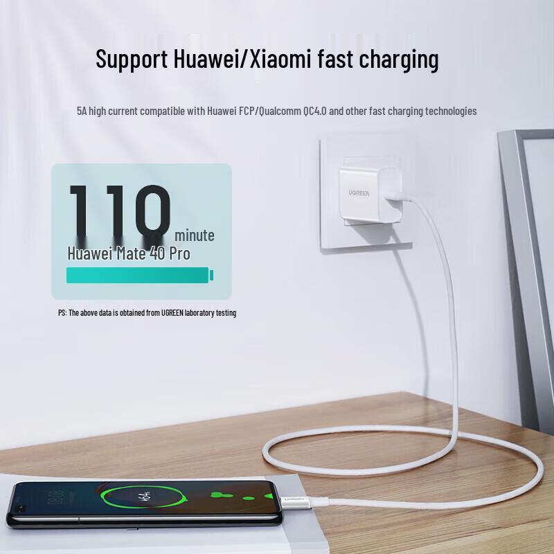 UGREEN Кабель для передачи данных Type-C на Type-C 100 Вт PD с быстрой зарядкой