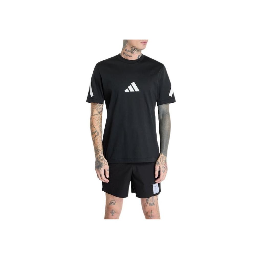 Adidas Short Sleeve Logo Print Crew Neck T-Shirt Men Tops Black JC7920