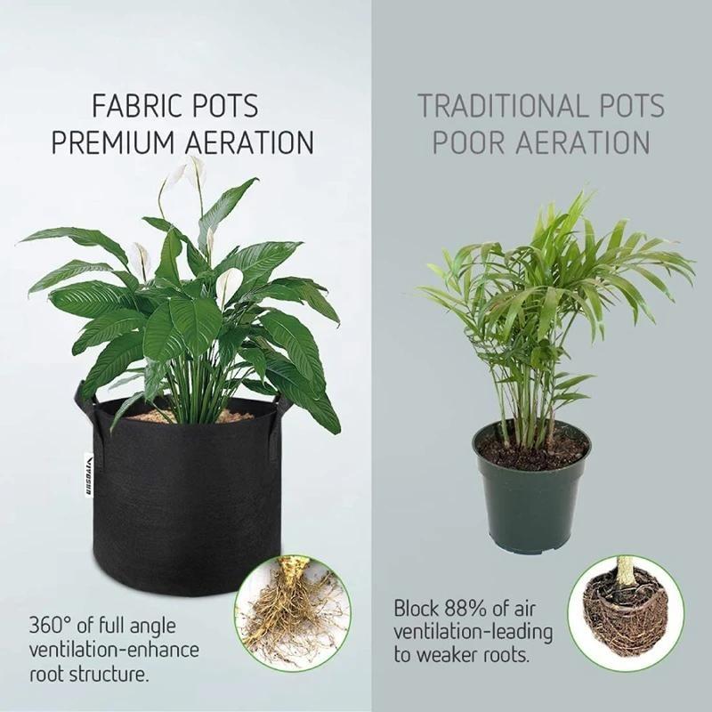 7 шт. мешков для растений для посадки галлонов утолщенные тканевые горшки с ручками садовые мешки для выращивания фруктов овощей и цветов