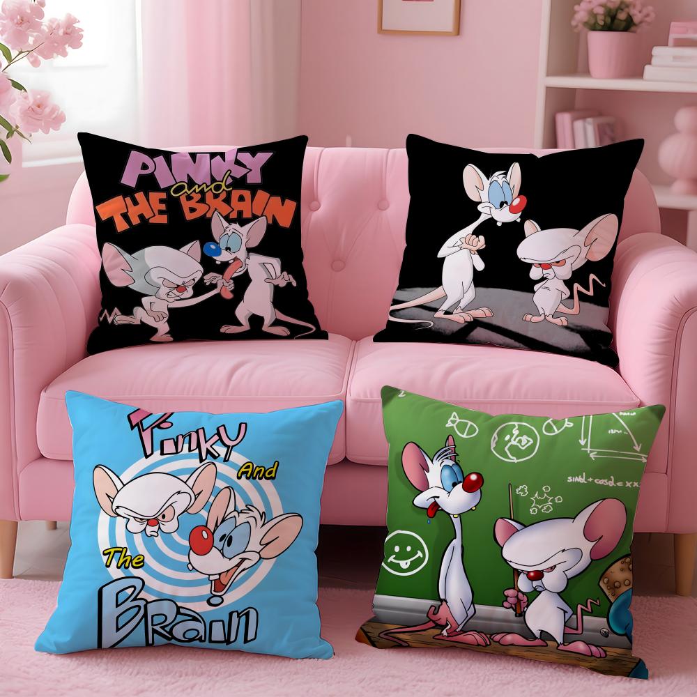 Stylish PPinky and the Brainful Cushion Cover Comfortable Durable Pillow Cover MultiScene for Home Office Car Sofa