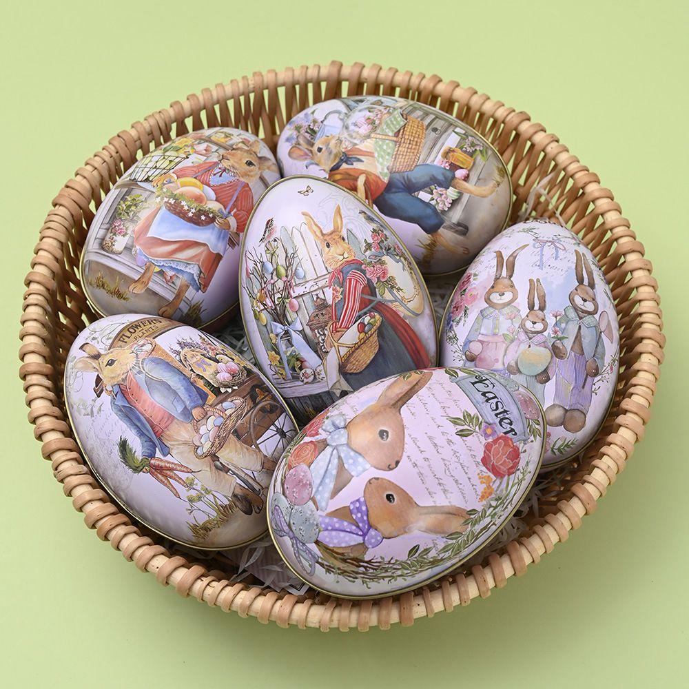 Unique Easter Egg-shaped Metal Tin For Candies Biscuits And Gifts