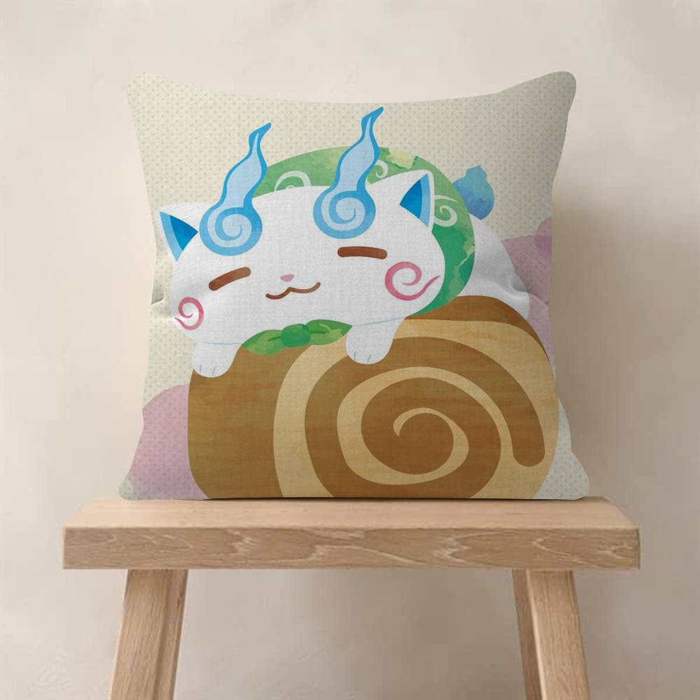 Anime Yokai Cute Watch Maple Design Cushion Cover Happy Autumn Harvest decor Holiday Decorati Pillow Cover