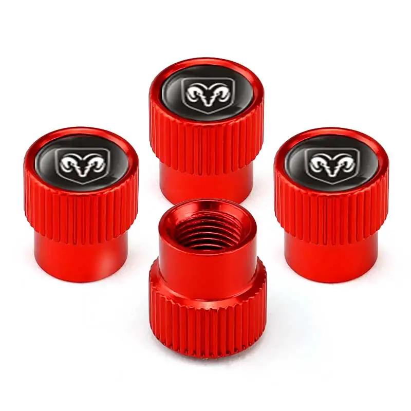 4pcs Anti-rust Alloy Car Wheel Tire Valves Caps Cover for Dodge DURANGO CALIBER CARAVAN Challenger CHARGER RAM 1X 500 RAM SRT SXT