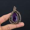 Аметистовый кулон, ювелирное изделие из драгоценного камня, кулон, обернутый медной проволокой 999 пробы, подарок для женщин, кулон ручной работы