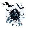 Realistic Crack Effect Wall Decor Halloween Sticker, Pumpkin/Zombie/Werewolf/Clown Print, Waterproof PVC Self-Adhesive Decals, Self Adhesive