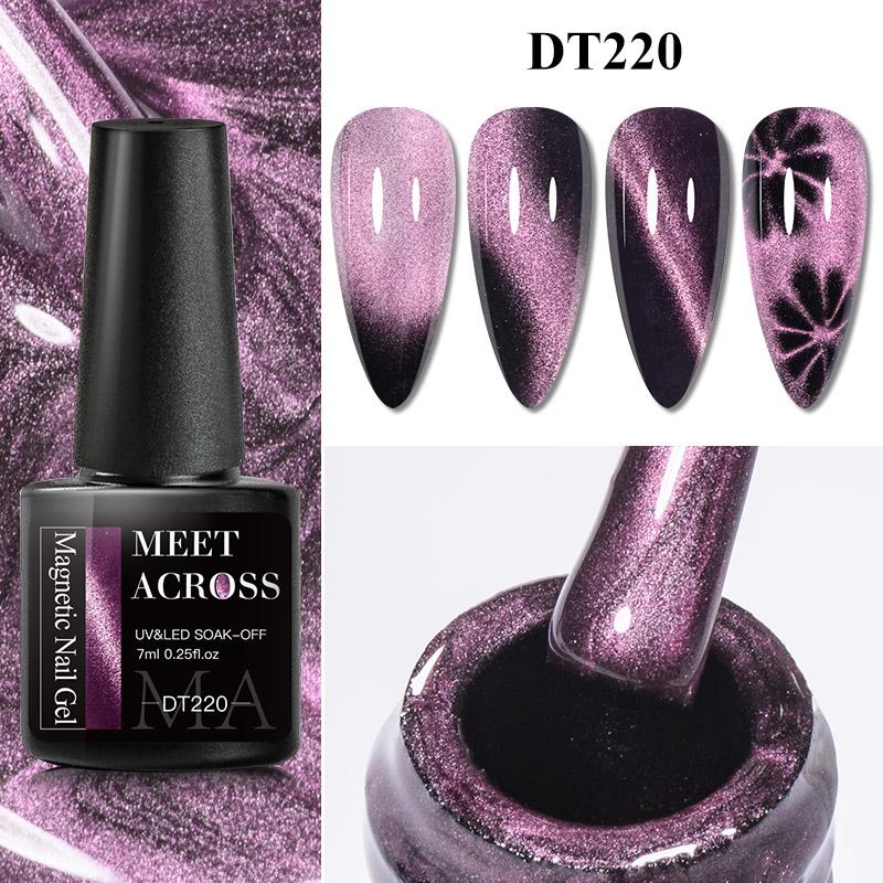 MEET ACROSS 7 мл магнитный гель-лак для ногтей «кошачий глаз» полуперманентный динамический блестящий светоотражающий гель для ногтей замачиваемый УФ-гель лак для дизайна ногтей