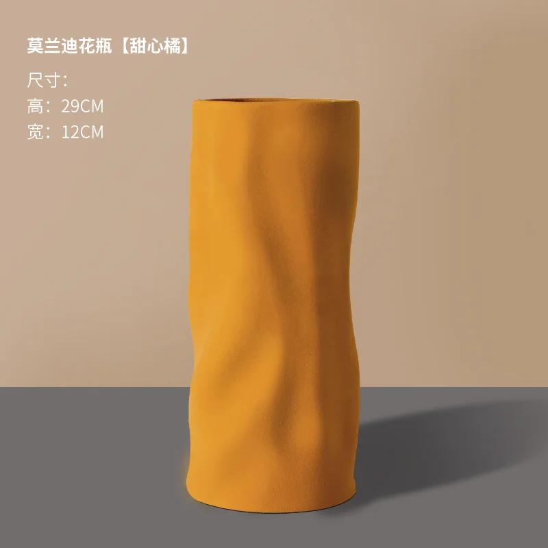 Nordic Light Luxury Керамическая ваза Украшение для дома Украшения для дома Ремесла Гостиная Сухоцветы Цветочная композиция Аксессуары